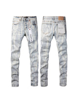 Mens Distressed Denim Jeans with Embroidery