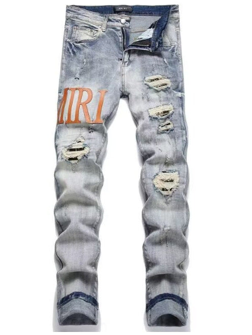 Slim Embroidered Denim — 7718