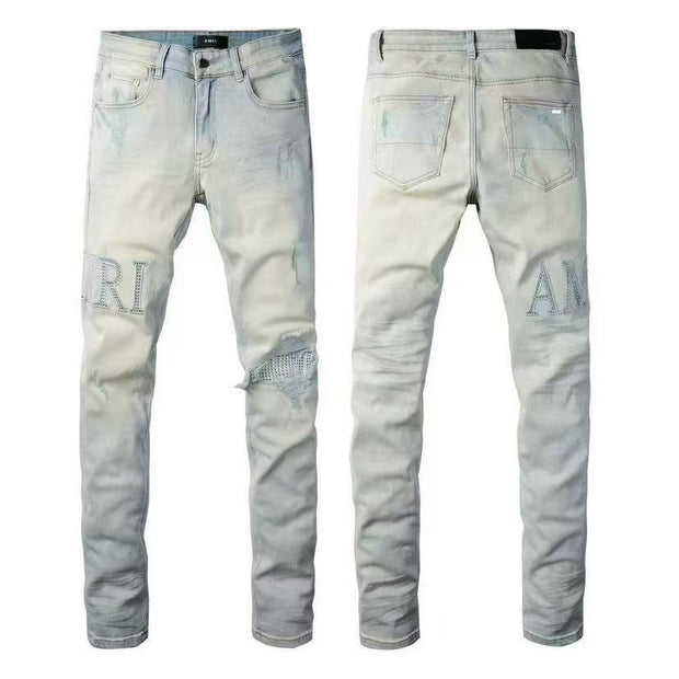 Slim Embroidered Denim — 8828