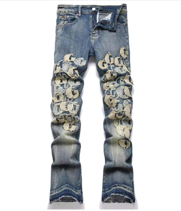 Slim Embroidered Denim — 7717