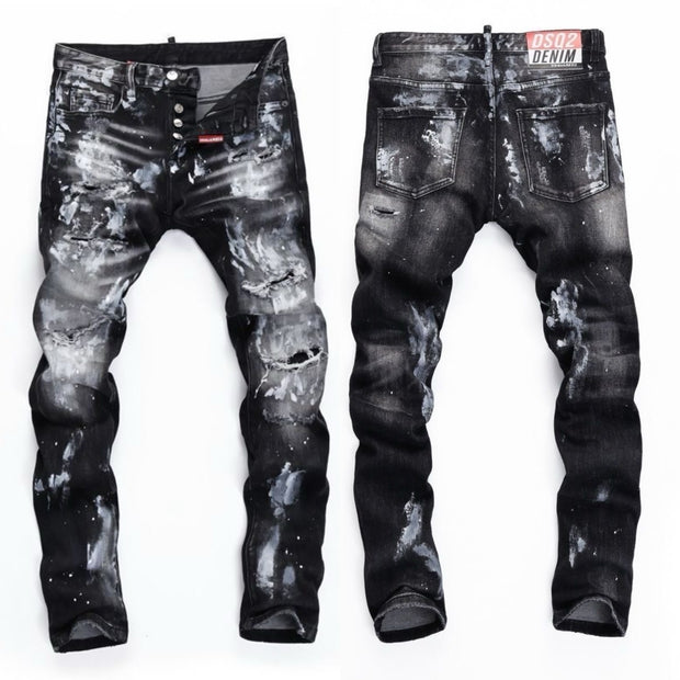 Ripped Stretch Denim — D09