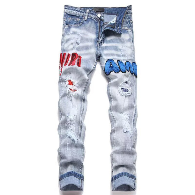 Slim Embroidered Denim — K14