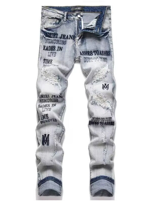 Slim Embroidered Denim — 7719