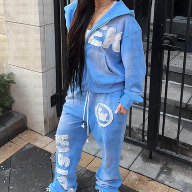 Retro Letter — Light blue suit