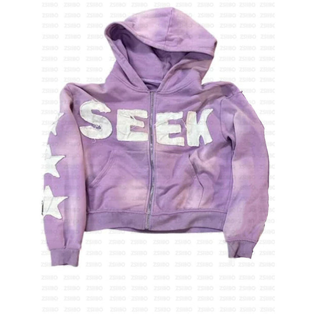 Retro Letter — Purple Hoodie