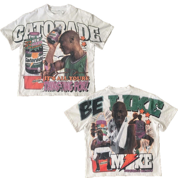 Hip Hop Graphic Tee — 280g high quality quantity style 26 whit