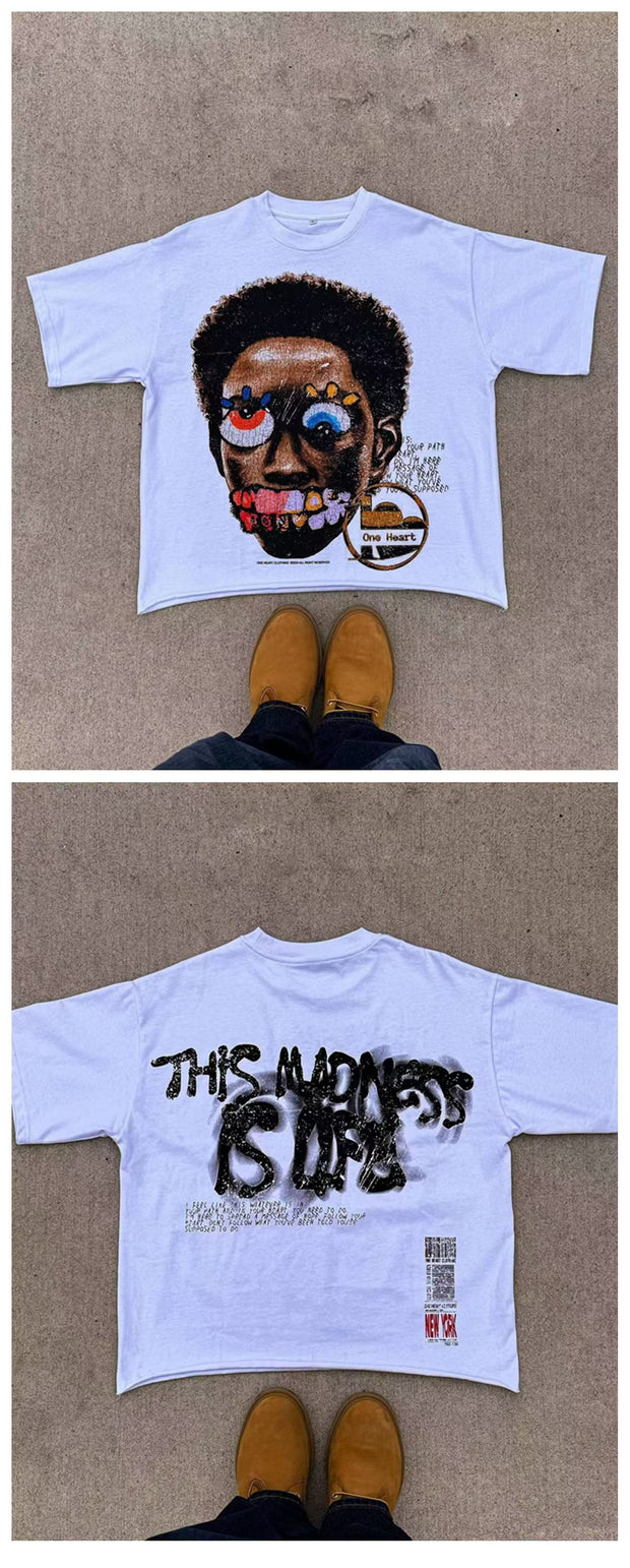 Hip Hop Graphic Tee — 280g high quality quantity style two or