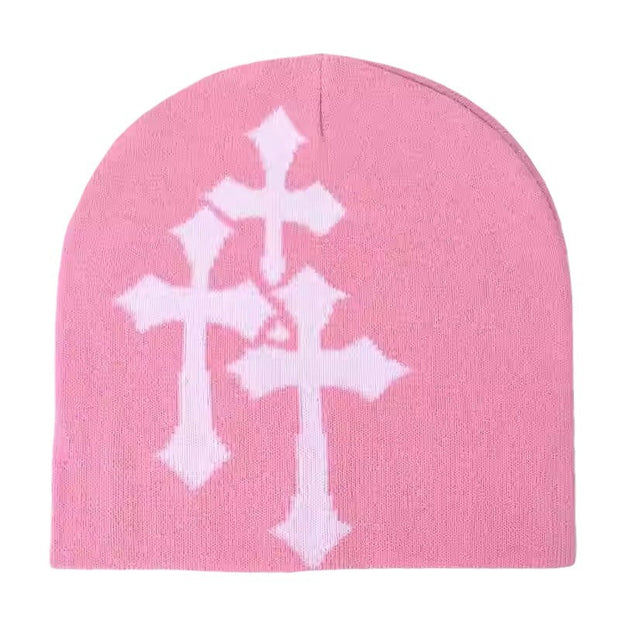 Jacquard Knit Hat — Pink