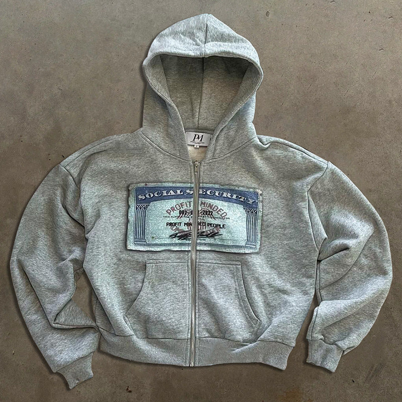 Y2K Street Money Print Pullover Hoodie