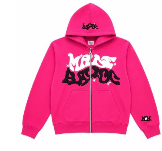 Gothic Zip Hoodie — Rose Red