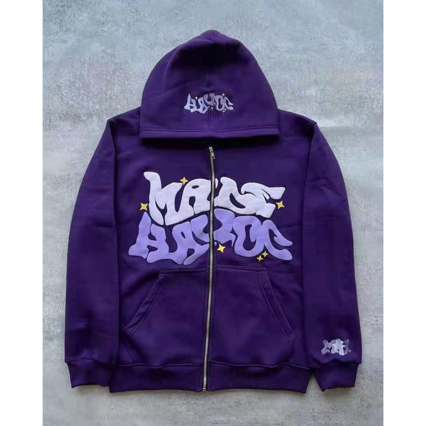 Gothic Zip Hoodie — Purple