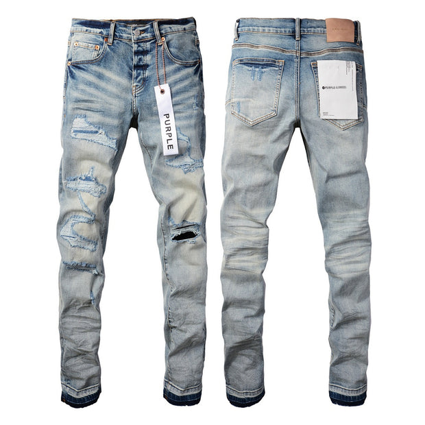 Embroidered Distressed Denim — PU9013