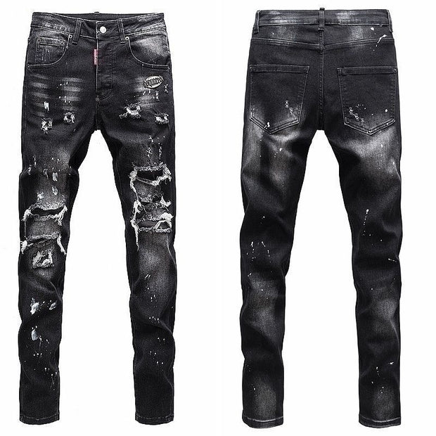Ripped Stretch Denim — D08
