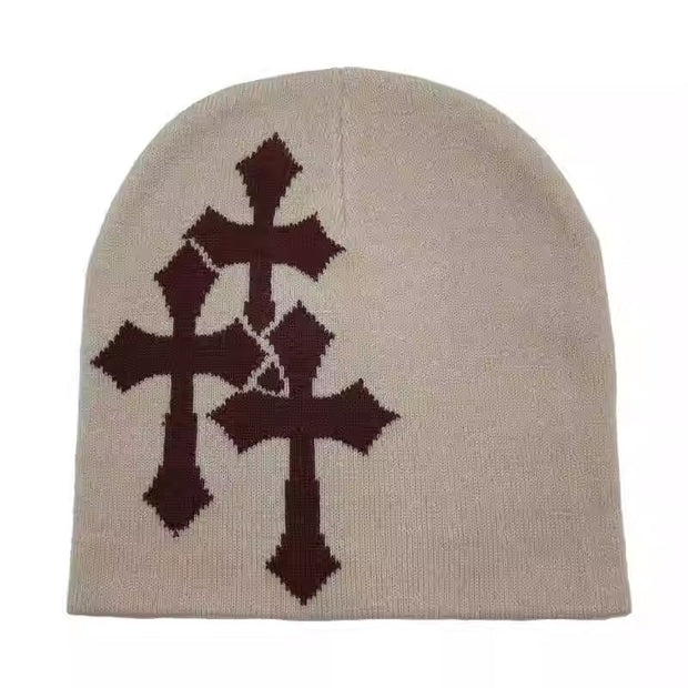 Jacquard Knit Hat — Khaki