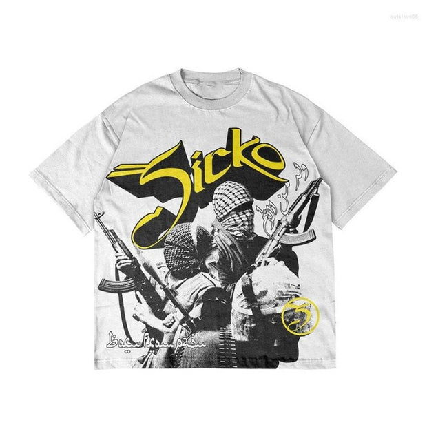 Hip Hop Graphic Tee — 280g high quality style 2 white