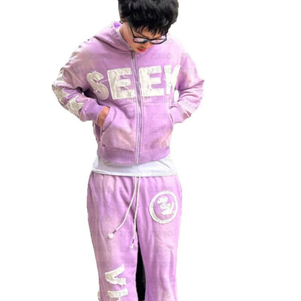 Retro Letter — Light purple suit